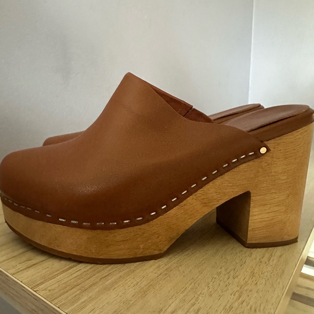 Charlotte Stone Cognac Leather Slide Mules - Picture 2 of 7